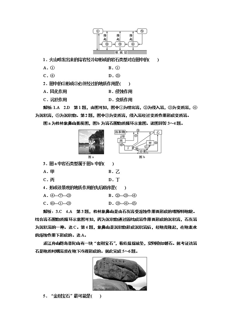 2020版高考新创新一轮复习地理新课改省份专用学案：第一部分第四章第一讲　地壳的物质组成与岩石圈的物质循环02