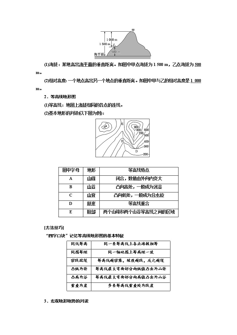 2020高考地理新创新大一轮复习通用版讲义：第一部分第一章第二讲　地图02