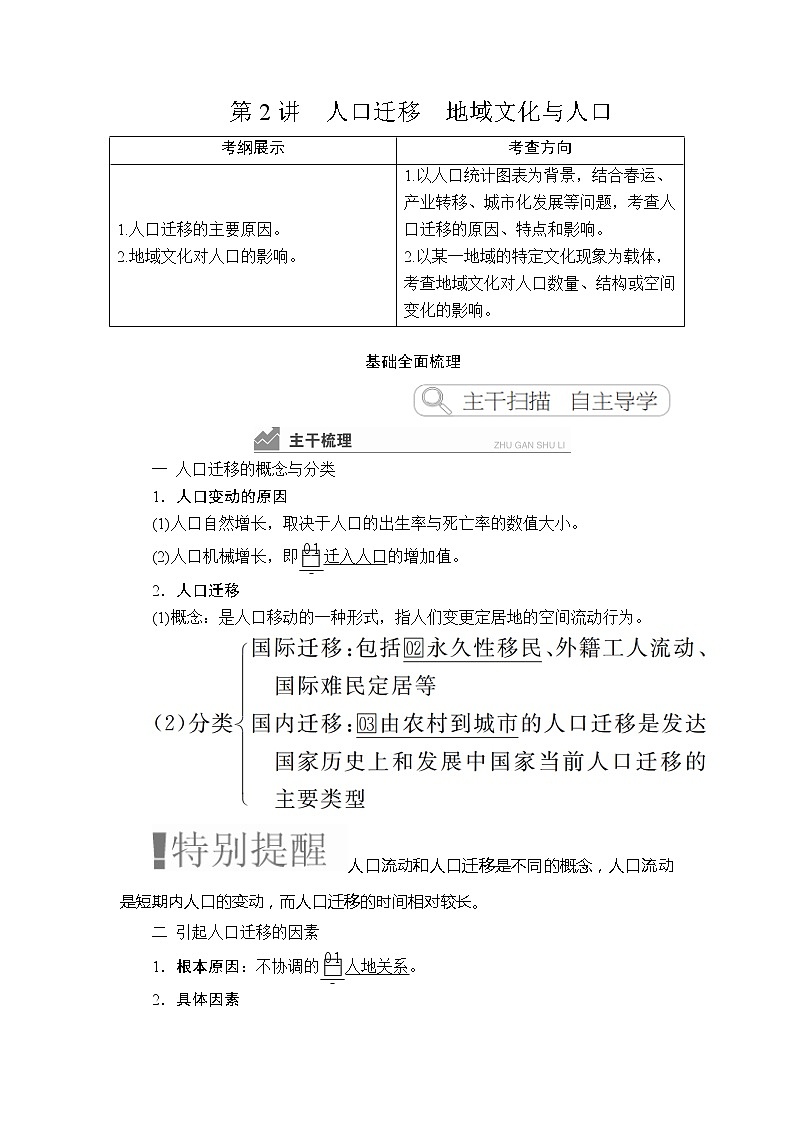 2020高三地理一轮复习提分教程（湘教版）讲义：必修2第1章人口与环境第2讲01