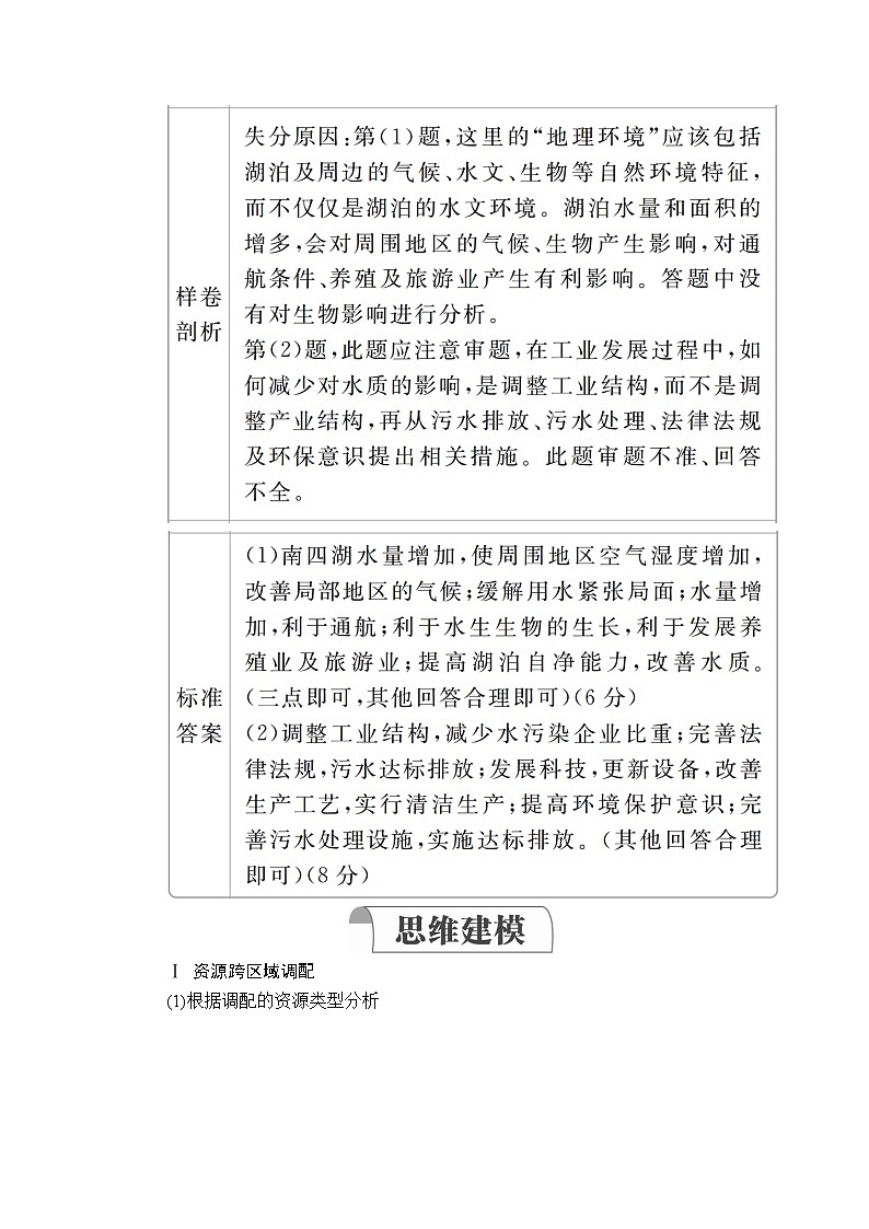 2020高三地理一轮复习提分教程（湘教版）讲义：必修3第1章地理环境与区域发展规范答题1402