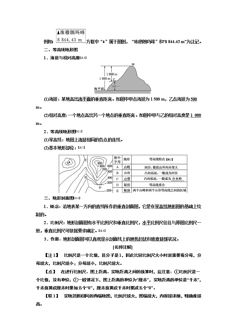 2020版一轮复习地理新课改省份专用学案：模块一第一章第二讲地图02