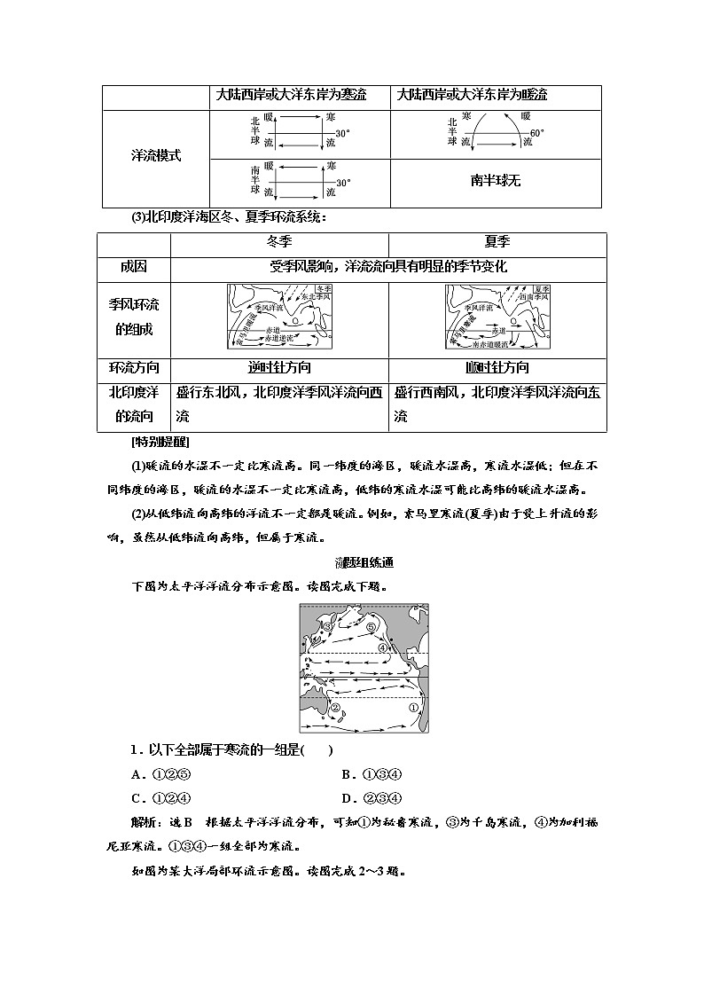 2020高考地理新创新大一轮复习课改省份专用版讲义：第一部分第三章第二讲　大规模的海水运动02