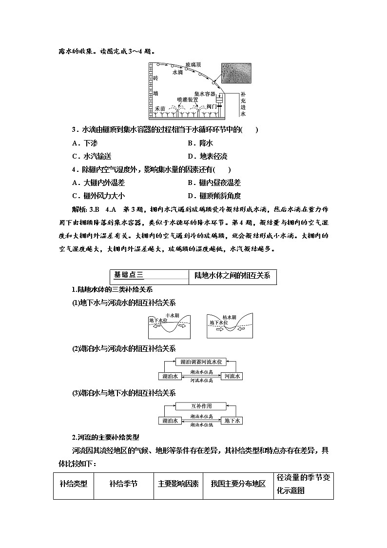 2020高考地理新创新大一轮复习课改省份专用版讲义：第一部分第三章第一讲　自然界中的水循环和陆地水体之间的关系03
