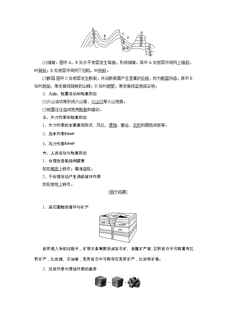 2020高考地理湘教版一轮复习讲义：第三章第一讲　地壳的物质组成、物质循环与地球表面形态03