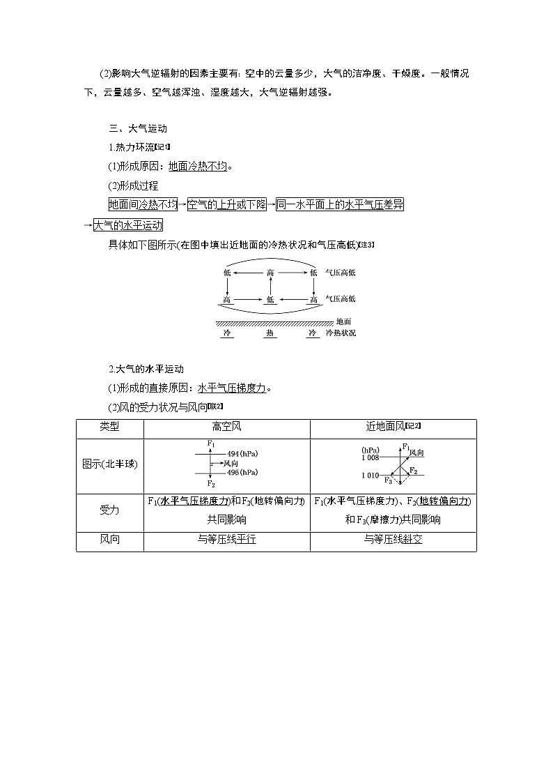 2020版一轮复习地理鲁教版学案：模块一第二单元第二讲大气圈的组成与结构　大气的受热过程及大气运动03