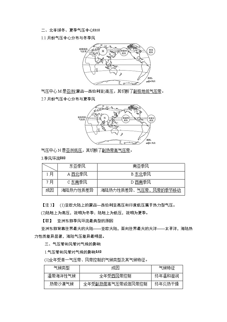 2020版一轮复习地理鲁教版学案：模块一第二单元第三讲气压带、风带与气候类型02