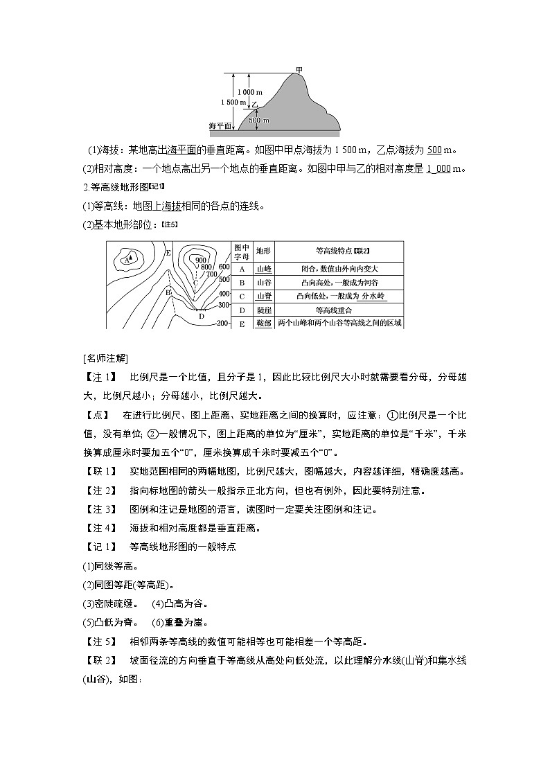 2020版一轮复习地理鲁教版学案：模块一第一单元第二讲地图02