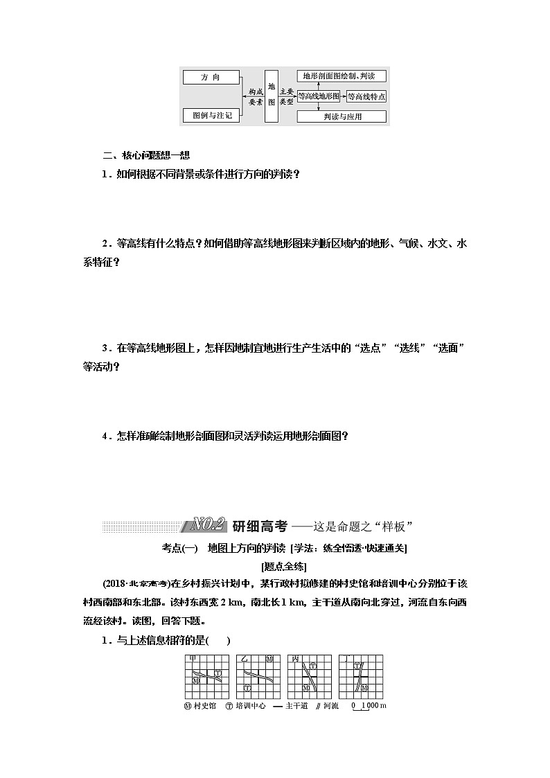 2020版一轮复习地理江苏专版学案：第一部分第一单元第二讲地图03