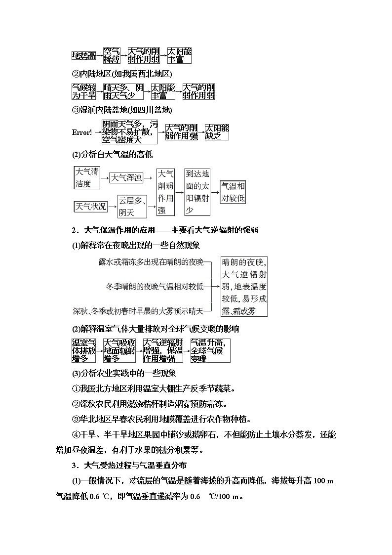 2020版新一线高考地理（中图版）一轮复习教学案：第1部分第2章第1讲　大气的受热过程与热力环流03