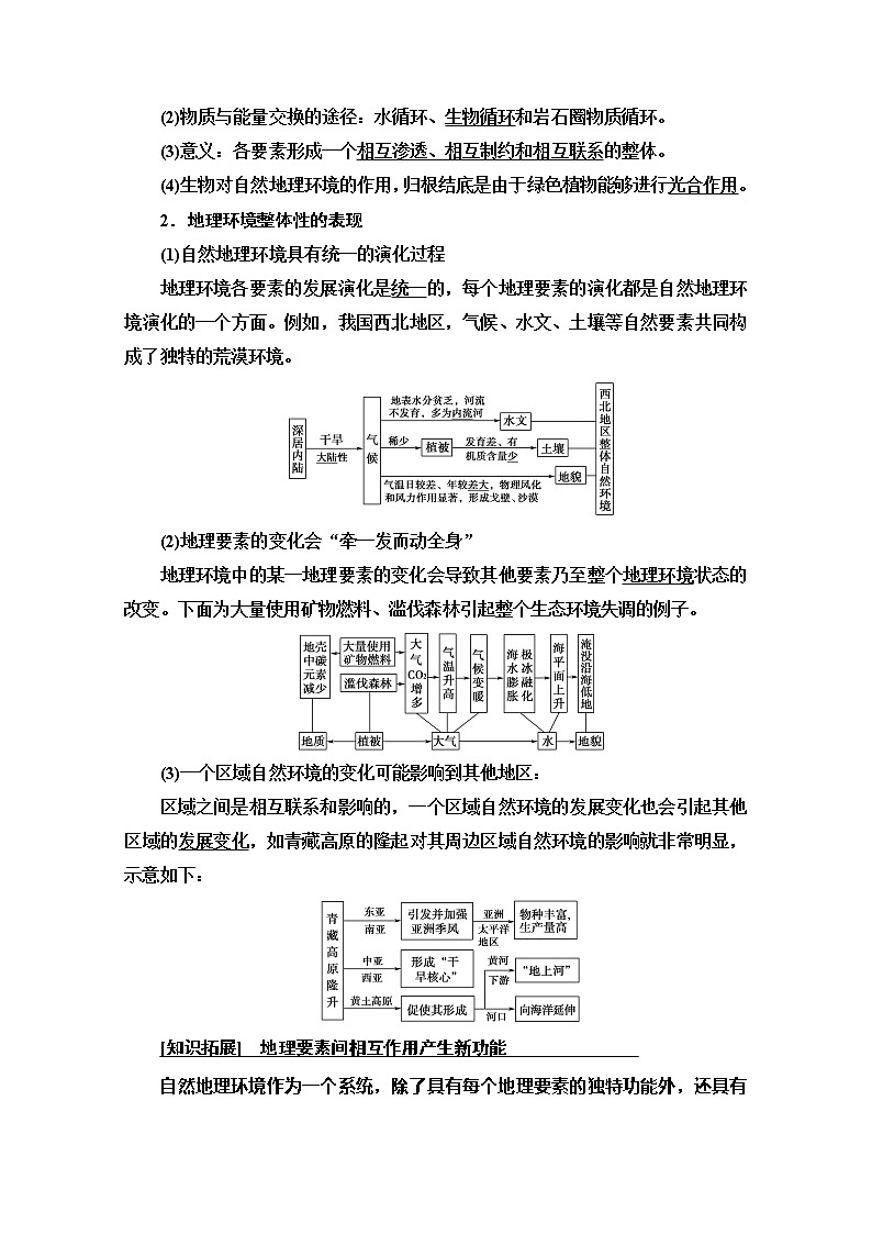 2020版新一线高考地理（中图版）一轮复习教学案：第1部分第3章第2讲　地理环境的整体性和地域分异02