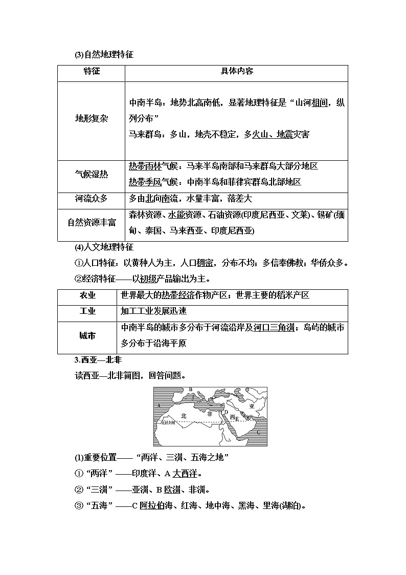 2020版新一线高考地理（中图版）一轮复习教学案：第4部分第12章第2讲　世界重要地区和国家03