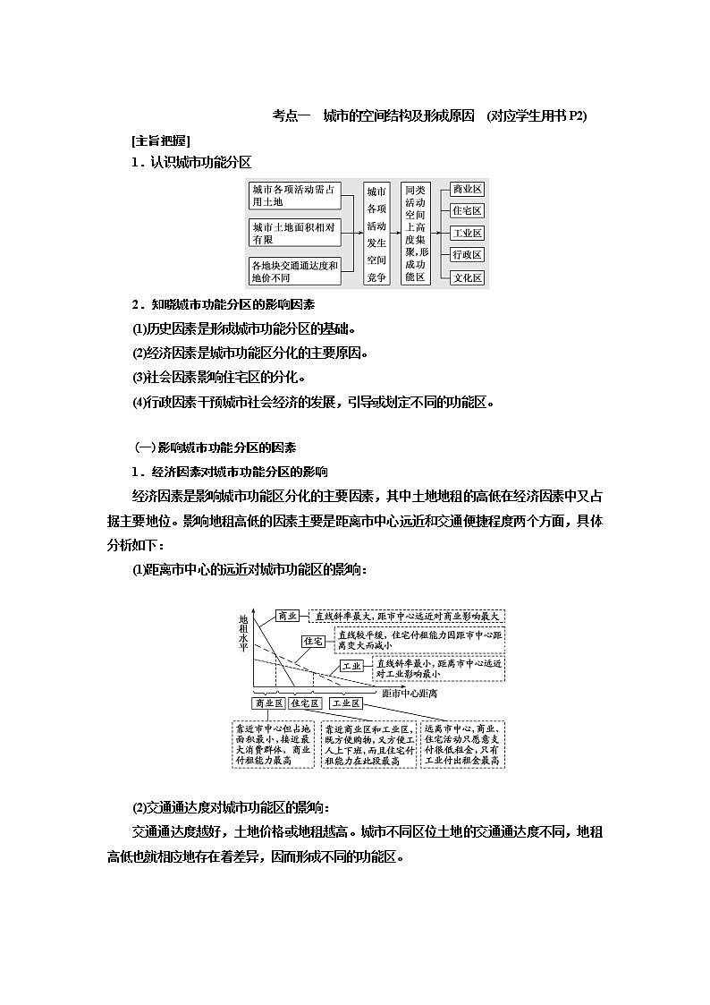 2020版高考一轮复习地理中图版学案：模块二第二章第一讲城市的空间结构03