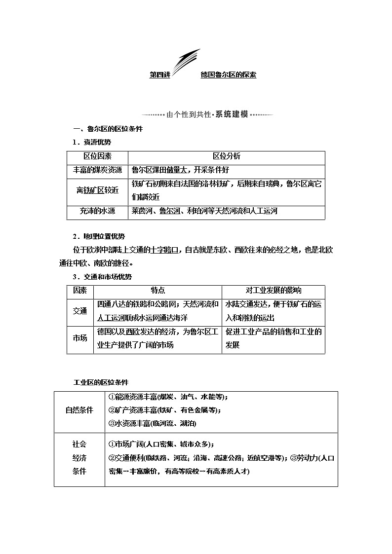 2020版高考一轮复习地理中图版学案：模块三第二章第四讲德国鲁尔区的探索01