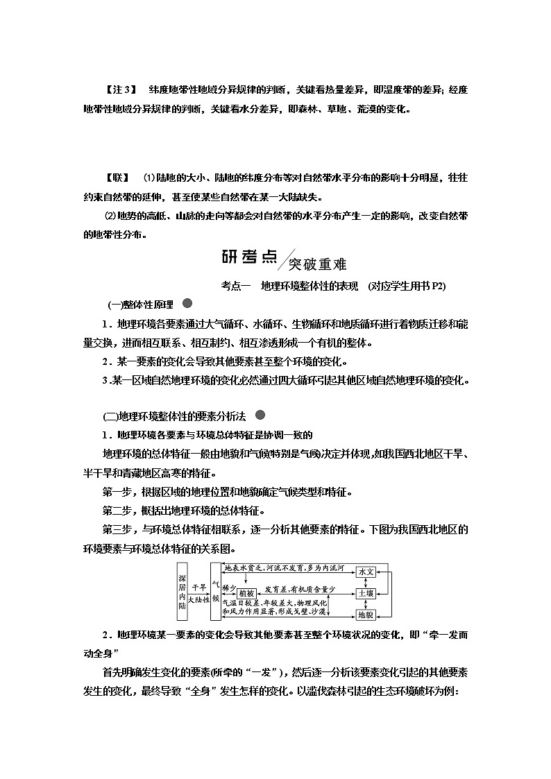 2020版高考一轮复习地理中图版学案：模块一第三章第二讲地理环境的整体性和地域分异03