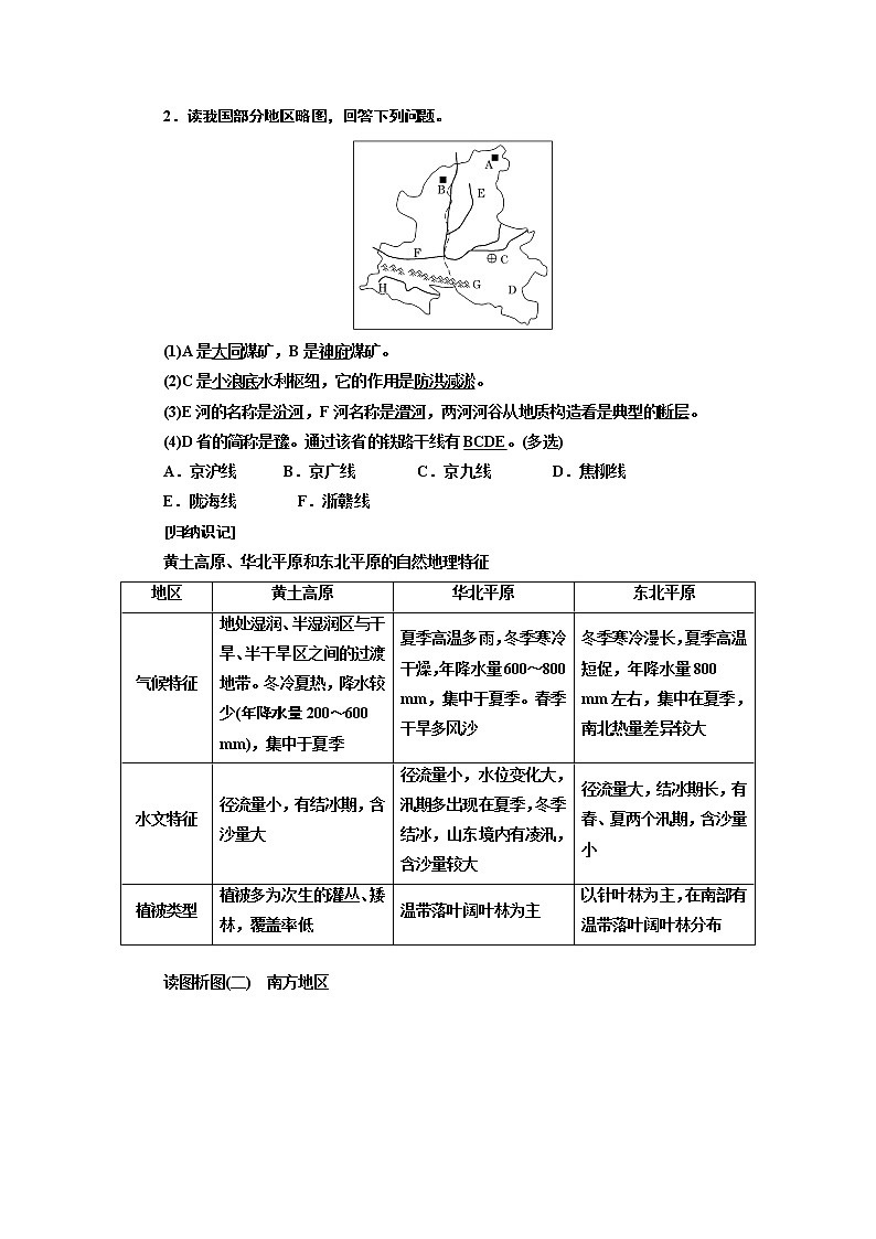 2020版高考一轮复习地理中图版学案：学好区域地理功在平时第四讲中国地理分区02