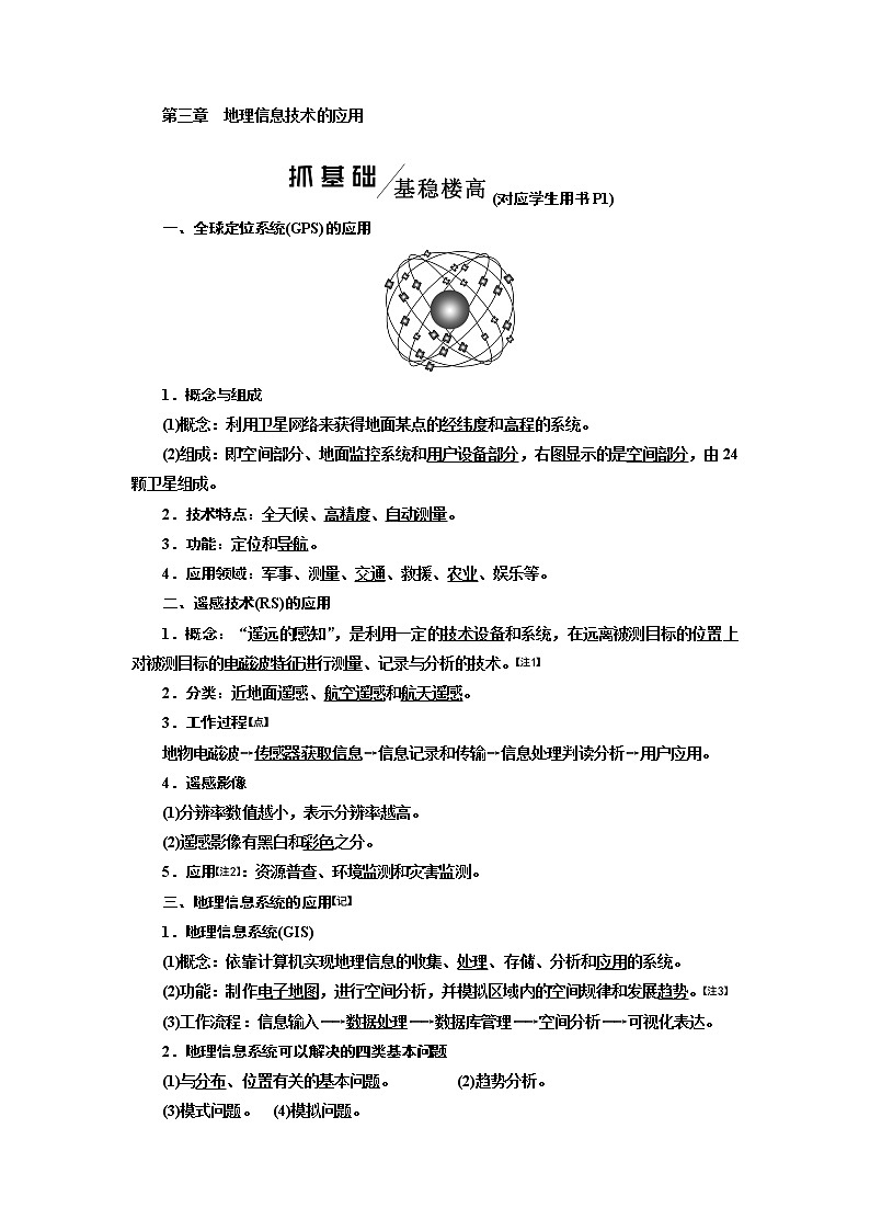 2020版高考一轮复习地理中图版学案：模块三第三章地理信息技术的应用01