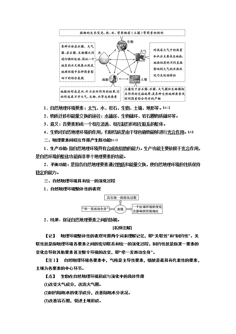 2020版高考一轮复习地理人教版学案：第一模块第五章第一讲自然地理环境的整体性02