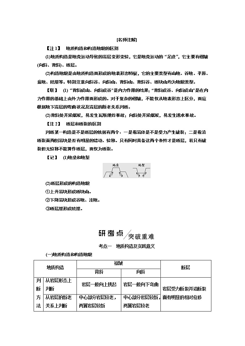 2020版高考一轮复习地理人教版学案：第一模块第四章第二讲山地的形成02