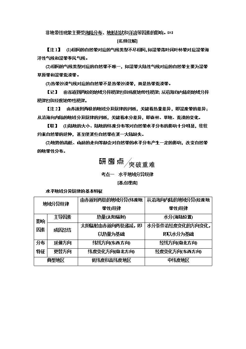 2020版高考一轮复习地理人教版学案：第一模块第五章第二讲自然地理环境的差异性02