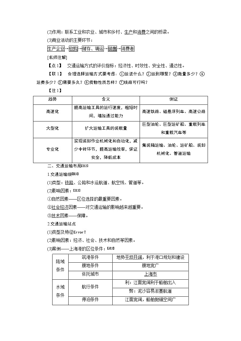 2020版高考一轮复习地理鲁教版学案：模块二第四单元第一讲人类活动地域联系的主要方式交通运输布局02