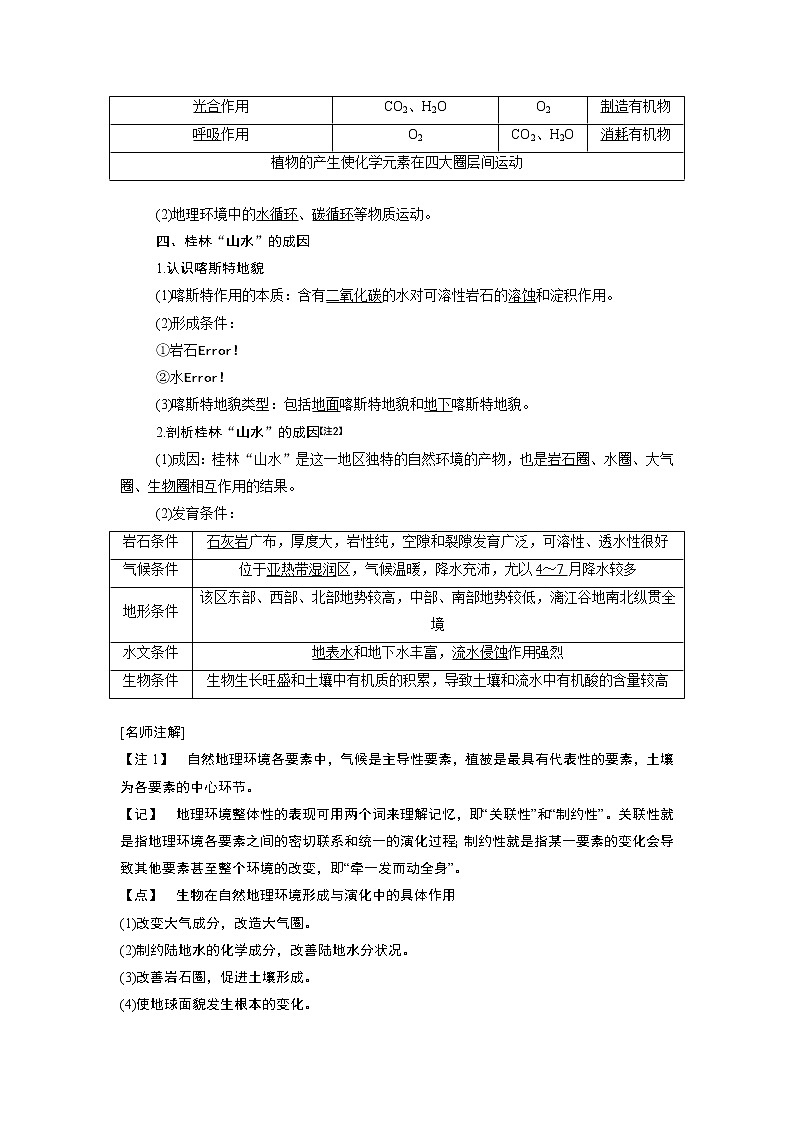 2020版高考一轮复习地理鲁教版学案：模块一第三单元第二讲地理环境的整体性与圈层相互作用02