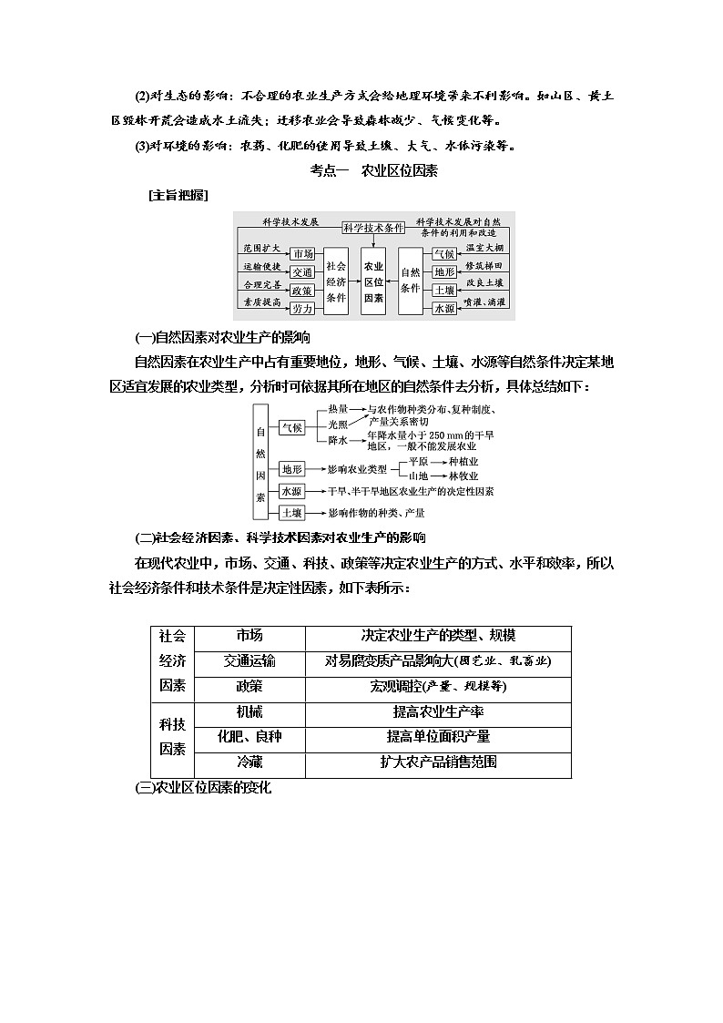 2020版高考一轮复习地理湘教版学案：模块二第三章第二讲农业区位因素与农业地域类型03