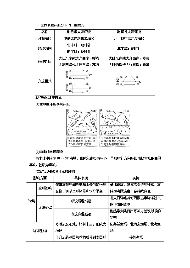 2020版高考一轮复习地理新课改省份专用学案：模块一第三章第二讲洋流及其影响03
