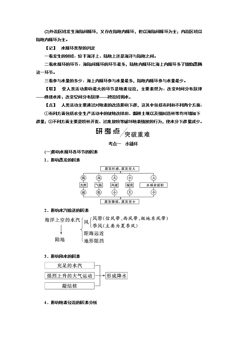 2020版高考一轮复习地理新课改省份专用学案：模块一第三章第一讲水循环与陆地水体的补给02
