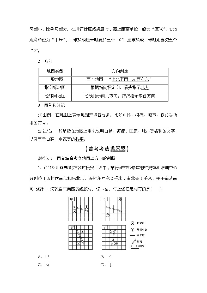 2020版新一线高考地理（鲁教版）一轮复习教学案：第1部分第1单元第2节地图02