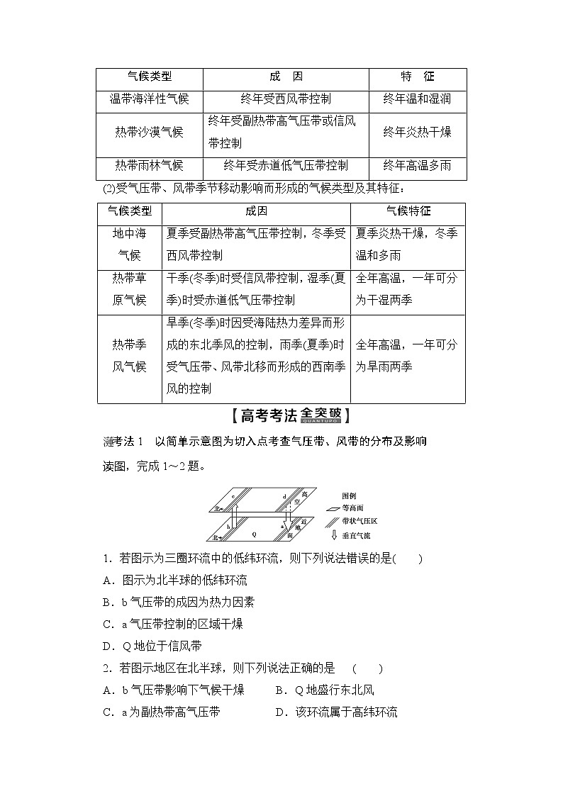 2020版新一线高考地理（鲁教版）一轮复习教学案：第1部分第2单元第3节气压带和风带03