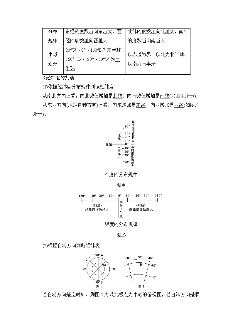 2020版新一线高考地理（人教版）一轮复习教学案：第1部分第1章第1讲　地球与地球仪03