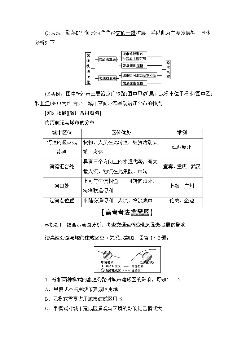 2020版新一线高考地理（人教版）一轮复习教学案：第2部分第10章第2讲　交通运输方式和布局变化的影响02
