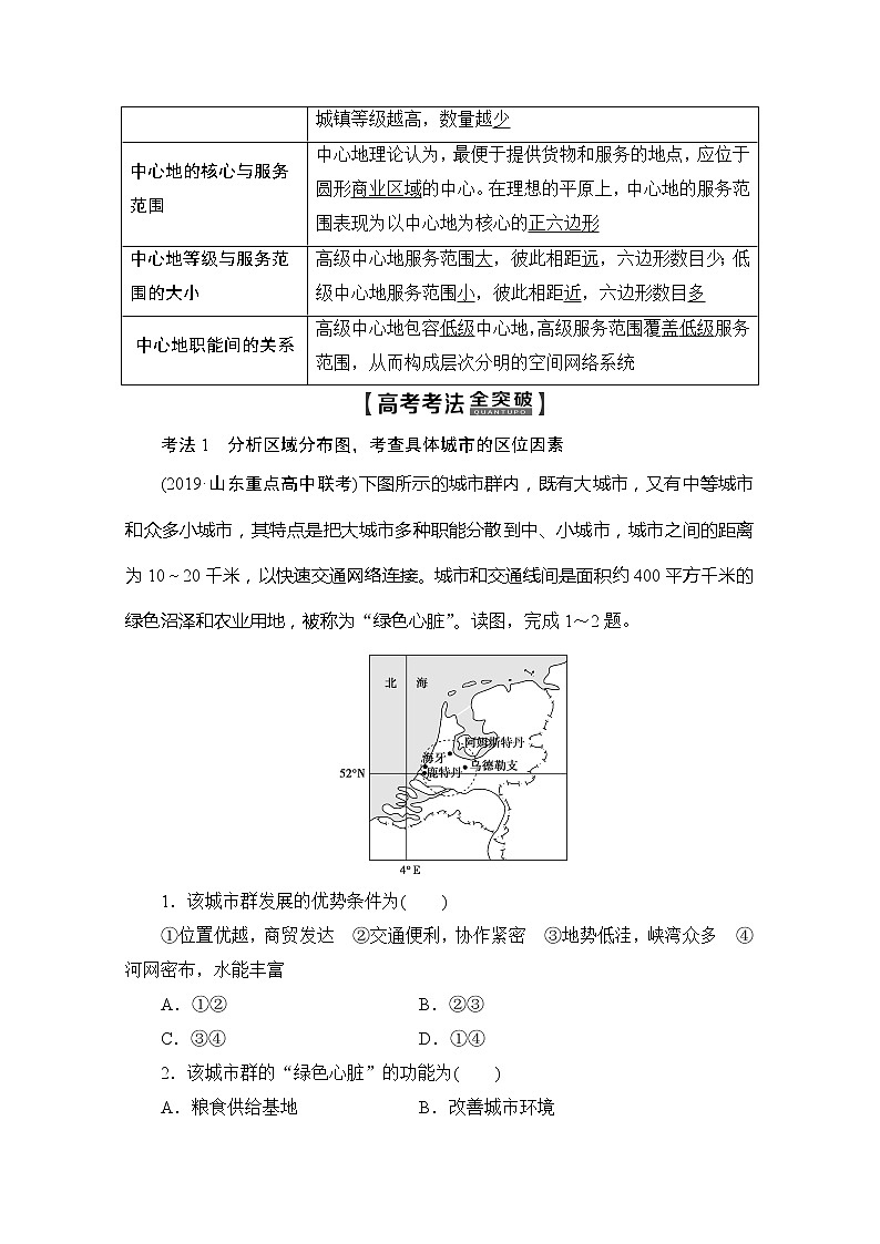 2020版新一线高考地理（湘教版）一轮复习教学案：第2部分第6章第1节城市空间结构03