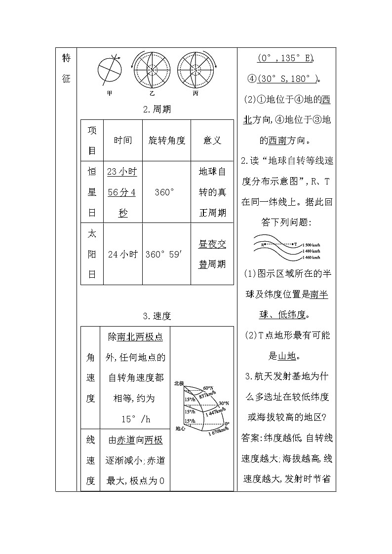 2020《导与练》高考人教版地理一轮复习讲义：第一章第2讲　地球的自转及地理意义讲义02