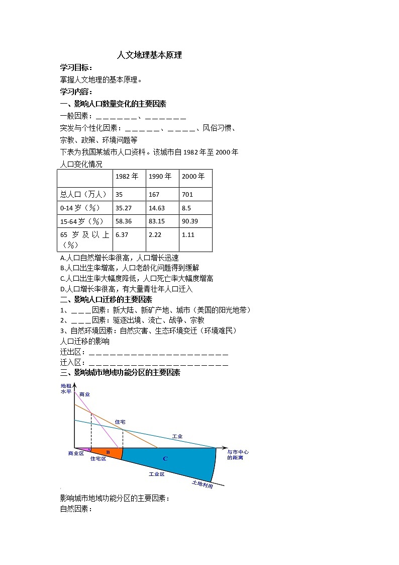 北京市第四中学高考地理一轮复习教学案人文地理基本原理01