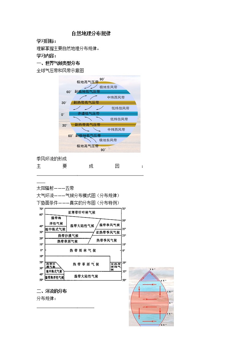 北京市第四中学高考地理一轮复习教学案自然地理分布规律01