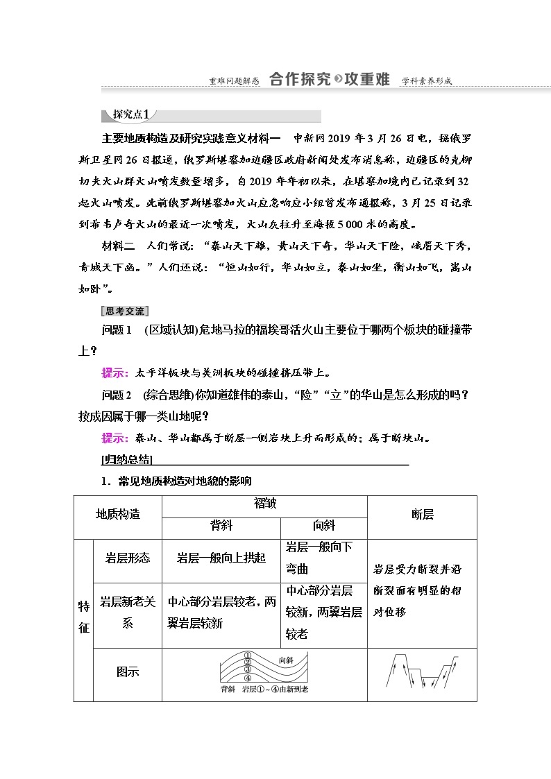 2020-2021学年地理人教版必修1教师用书：第4章 第2节　山岳的形成03