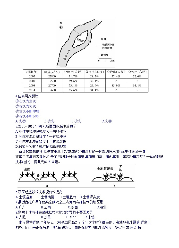 云南、四川、贵州、西藏四省名校2021届高三第一次大联考 地理（含答案） 试卷02