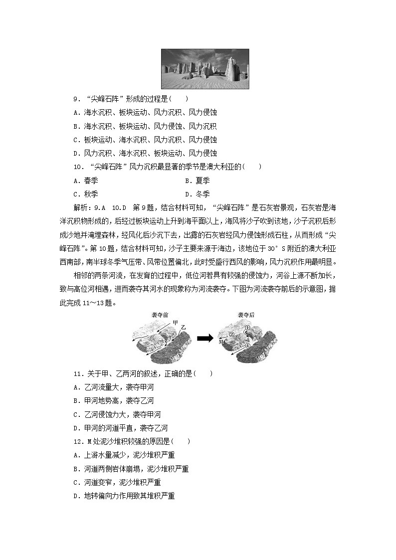 新课改专用2020版高考地理一轮课时跟踪检测16《外力作用与地表形态》(含解析)03
