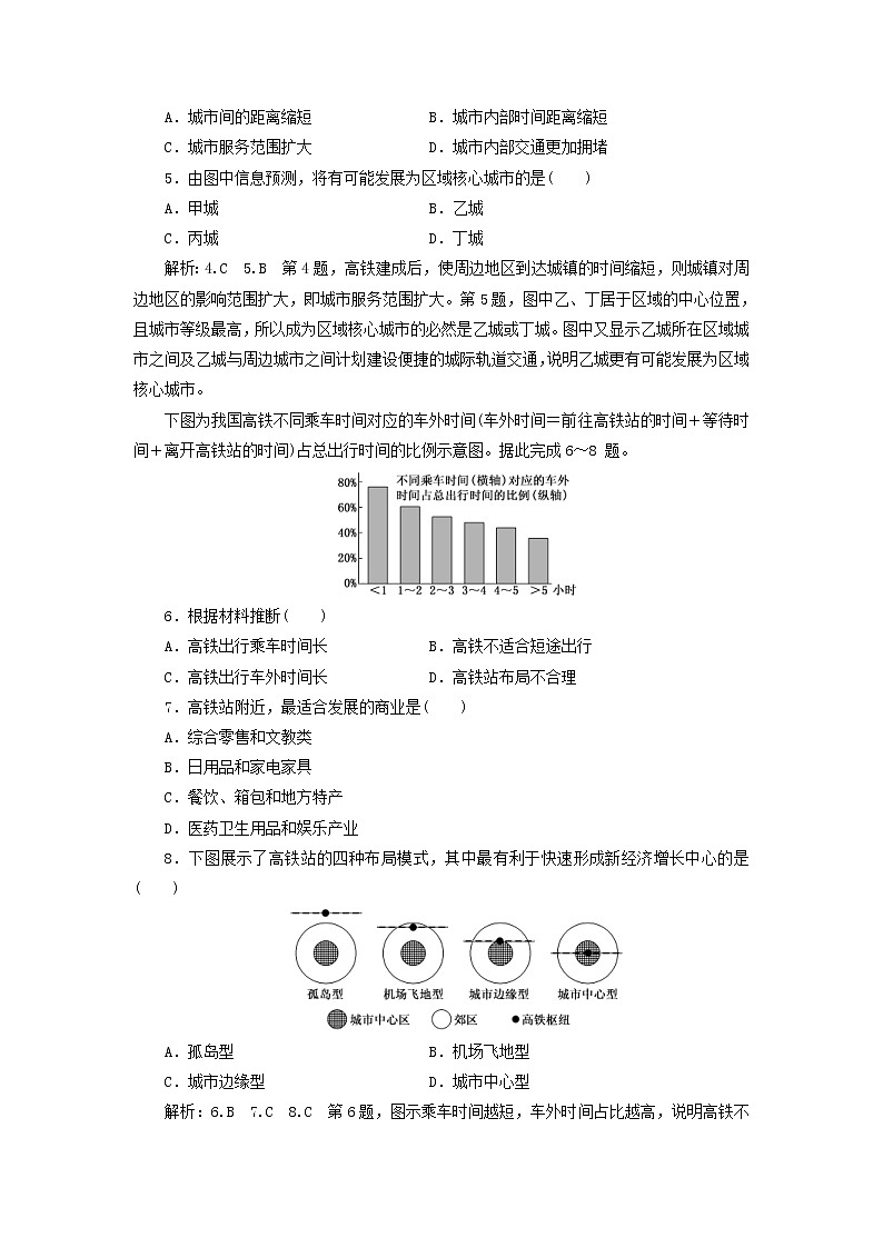 新课改专用2020版高考地理一轮课时跟踪检测29《交通运输方式和布局变化的影响》(含解析)02