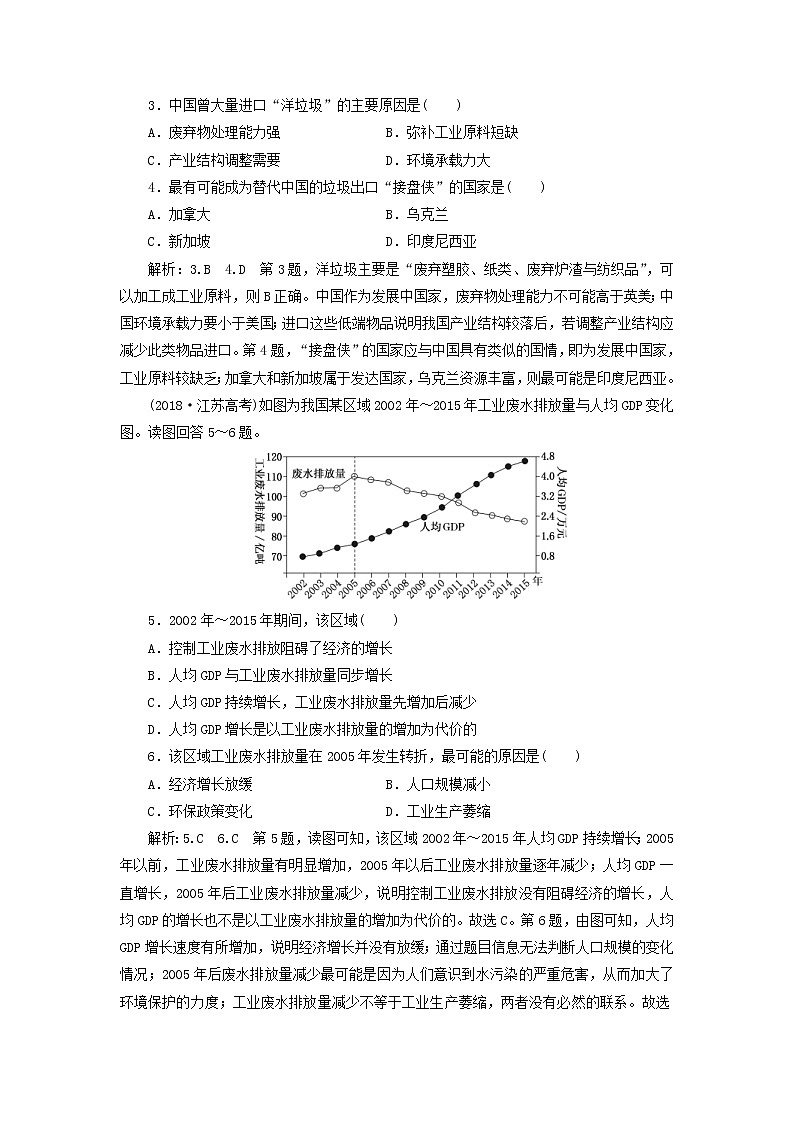 新课改专用2020版高考地理一轮课时跟踪检测30《人类与地理环境的协调发展》(含解析)02