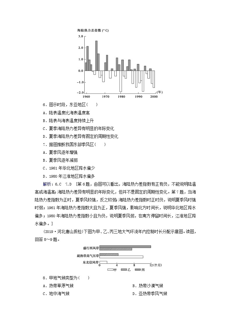 人教版2020高考地理一轮总复习：课时冲关7《气压带和风带》(含解析) 学案03