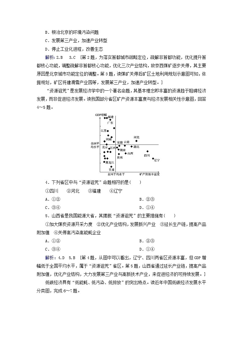 人教版2020高考地理一轮总复习：课时冲关32《能源资源的开发__以我国山西省为例》(含解析) 学案02