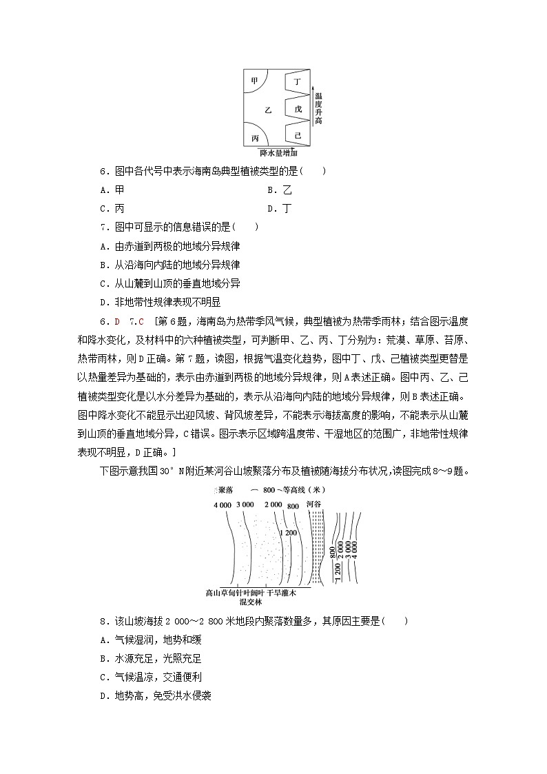 (中图版)2020版高考地理一轮复习课后限时集训12《地理环境的整体性和地域分异》(含解析) 学案03