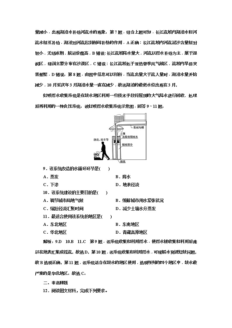 2020版三维设计高三地理一轮复习课时跟踪检测：13《水循环》(含解析)03