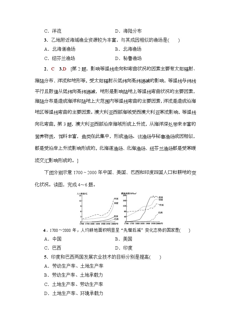 2019届高考地理一轮复习课后集训40《世界重要国家》(含解析) 试卷02