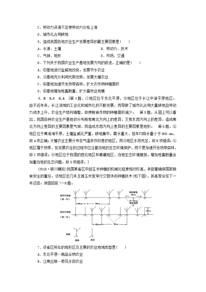 (人教版)2020版高考地理一轮复习限时集训22《典型的农业地域类型》(含解析) 试卷02