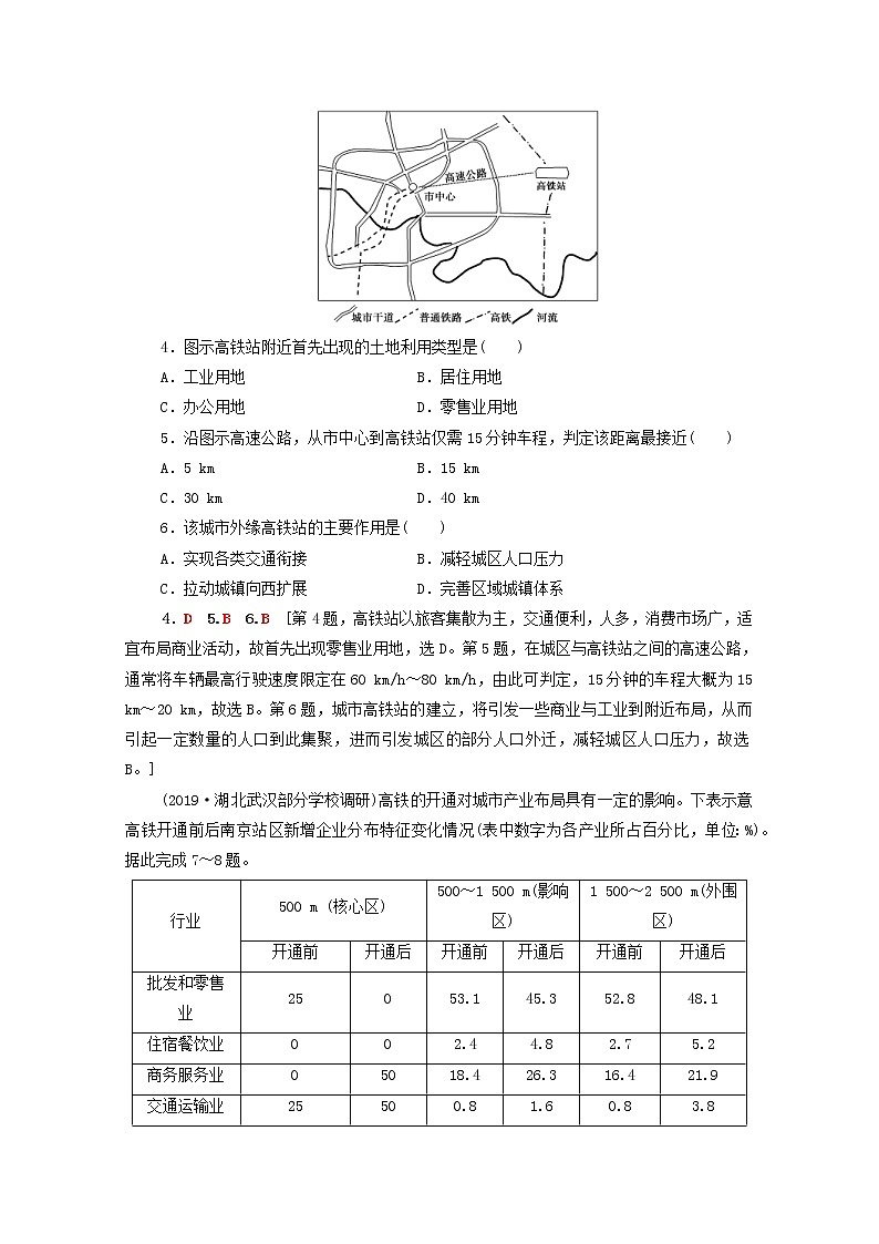 (人教版)2020版高考地理一轮复习限时集训26《交通运输方式和布局变化的影响》(含解析) 试卷02