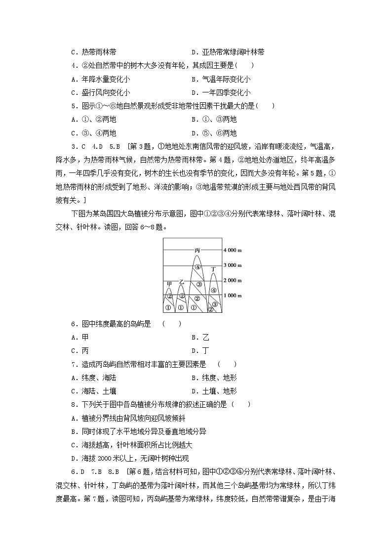 (鲁教版)2020版高考地理一轮复习课后限时集训12《自然地理环境的差异性》(含解析) 学案02
