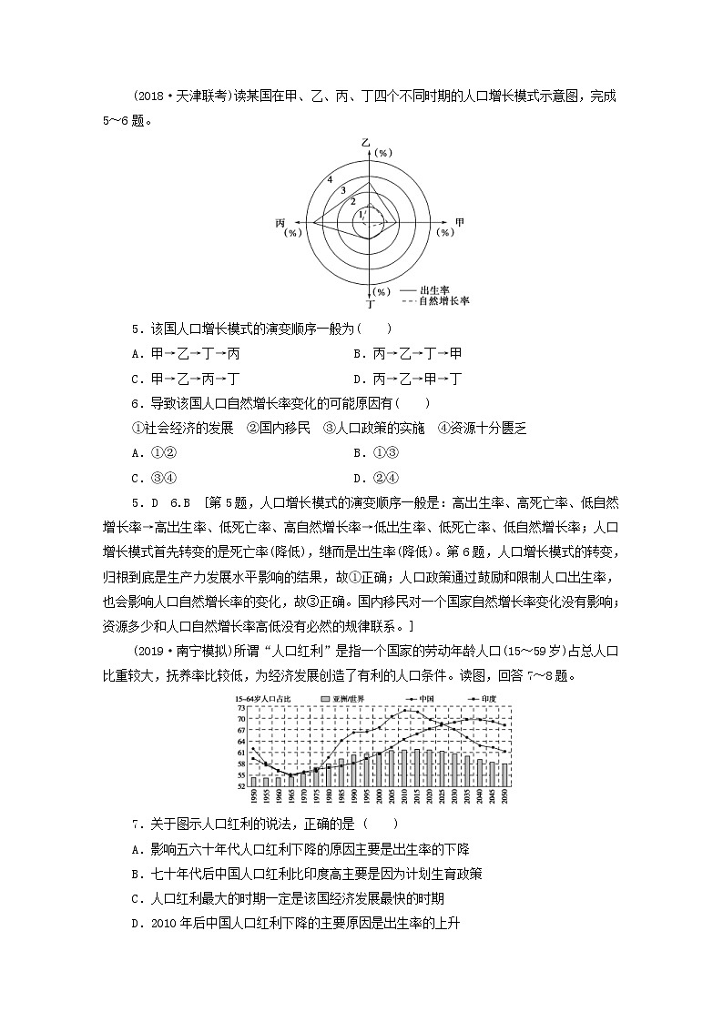 (鲁教版)2020版高考地理一轮复习课后限时集训16《人口增长与人口问题》(含解析)02